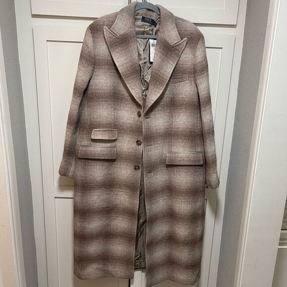 $798 Polo Ralph Lauren Plaid Wool-Blend Coat Size XL NWT - Picture 6 of 13